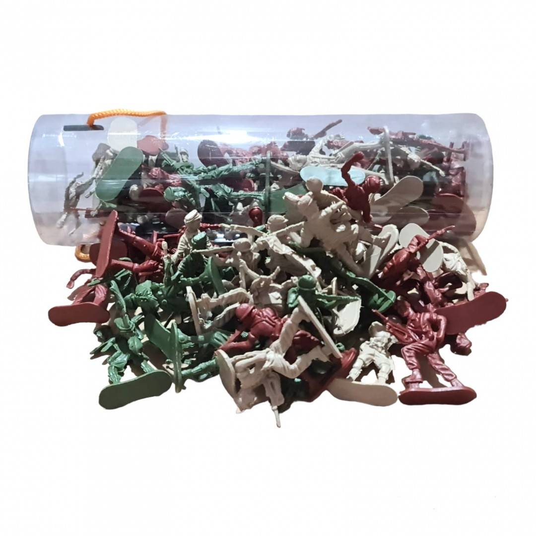 Set militar, 45 figurine soldati prezentati in tub, 5 cm
