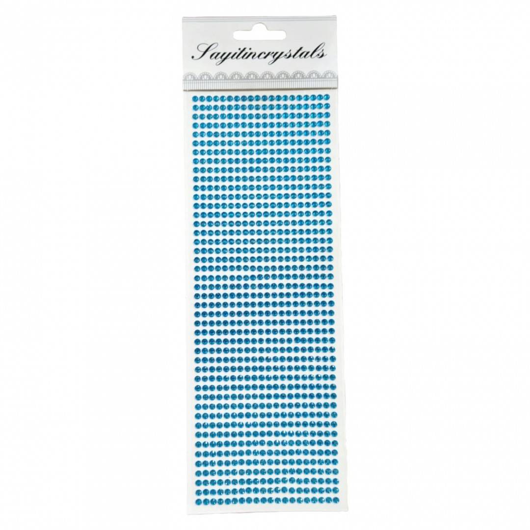 sticker cristale autoadezive, 544 strasuri, bleu