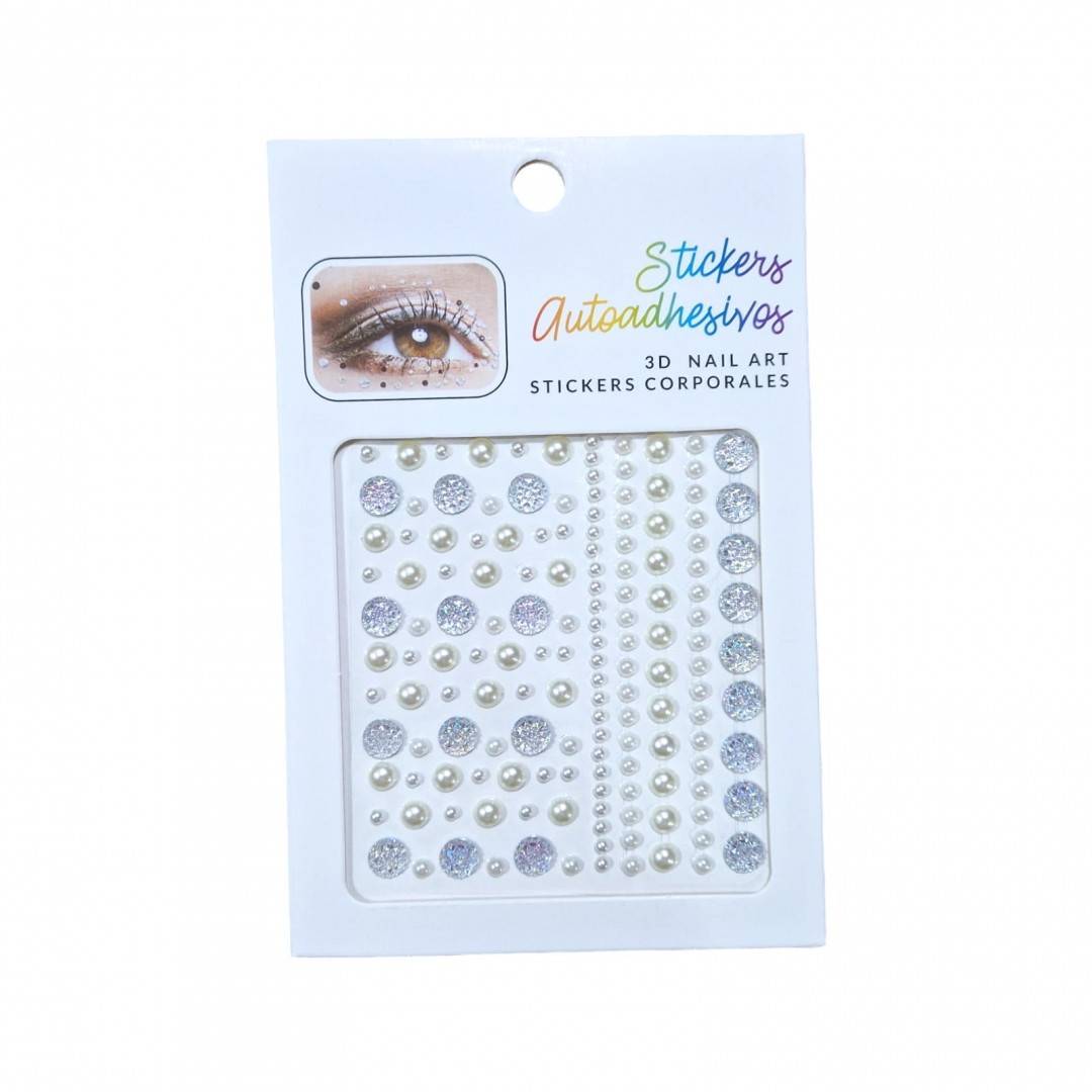 sticker cristale si perle autoadezive, marimi diferite, 150 buc