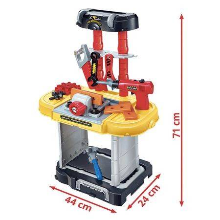 Trusa de scule tip Troller, SMALL ENGINEER, bormasina functionala, 20 piese, 71 cm inaltime 