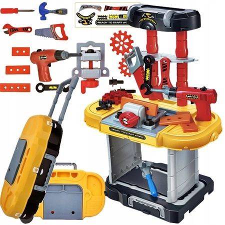 Trusa de scule tip Troller, SMALL ENGINEER, bormasina functionala, 20 piese, 71 cm inaltime 