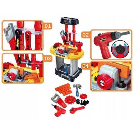 Trusa de scule tip Troller, SMALL ENGINEER, bormasina functionala, 20 piese, 71 cm inaltime 
