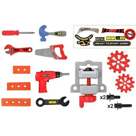 Trusa de scule tip Troller, SMALL ENGINEER, bormasina functionala, 20 piese, 71 cm inaltime 