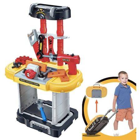 Trusa de scule tip Troller, SMALL ENGINEER, bormasina functionala, 20 piese, 71 cm inaltime 