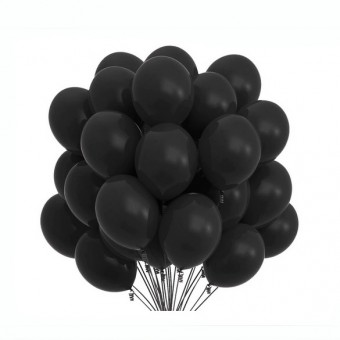 set 100 baloane latex, 25 cm, negru