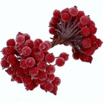 Set 40 Bobite Frosty Berry 15 cm, rosu inchis