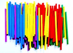 100 bete colorate din lemn