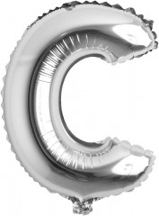 balon din folie metalizata, argintiu, 80 cm, litera C