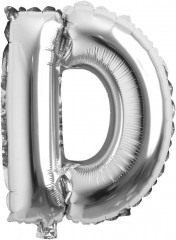 balon din folie metalizata, argintiu, 80 cm, litera D
