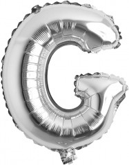 balon din folie metalizata, argintiu, 80 cm, litera G
