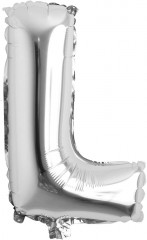balon din folie metalizata, argintiu, 80 cm, litera L