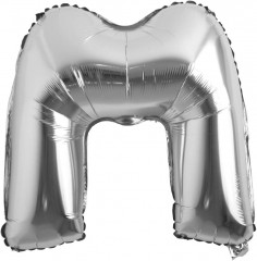 balon din folie metalizata, argintiu, 80 cm, litera M