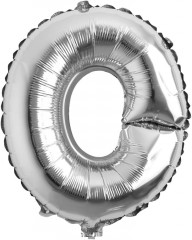 balon din folie metalizata, argintiu, 80 cm, litera O