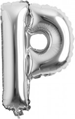 balon din folie metalizata, argintiu, 80 cm, litera P