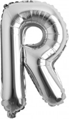 balon din folie metalizata, argintiu, 80 cm, litera R