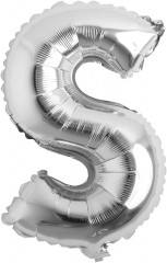 balon din folie metalizata, argintiu, 80 cm, litera S