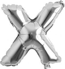 balon din folie metalizata, argintiu, 80 cm, litera X