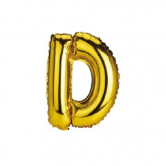 balon din folie metalizata, auriu, 40 cm, litera D