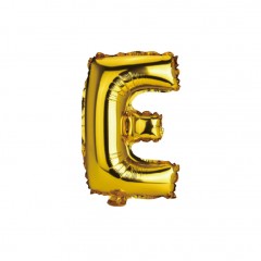 balon din folie metalizata, auriu, 40 cm, litera E