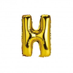 balon din folie metalizata, auriu, 40 cm, litera H