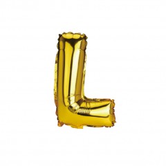 balon din folie metalizata, auriu, 40 cm, litera L
