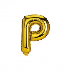 balon din folie metalizata, auriu, 40 cm, litera P