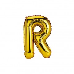 balon din folie metalizata, auriu, 40 cm, litera R