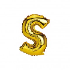 balon din folie metalizata, auriu, 40 cm, litera S