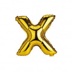 balon din folie metalizata, auriu, 40 cm, litera X