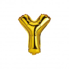 balon din folie metalizata, auriu, 40 cm, litera Y
