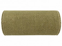 Banda Textila Decorativa din Iuta cu Margine Flexibila din Fir Metalic, 12 x 270 cm