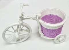 cos pentru aranjamente florale, tricicleta decorativa mov