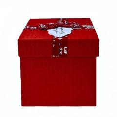 cutie cadou in forma patrata , cu mesaj, rosu, 13.cm