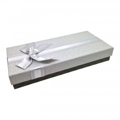 Cutie Cadou pentru Esarfe si Accesorii, cu Funda, 24.5x11.5x4 cm, Argintiu