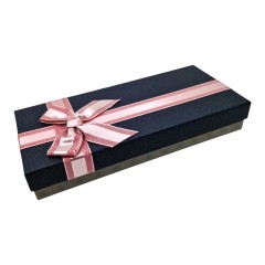 Cutie Cadou pentru Esarfe si Accesorii, cu Funda, 24.5x11.5x4 cm, Negru/Roz