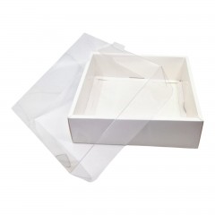 Cutie Carton Premium cu Capac Transparent Interior, Gata Asamblata, 25x25x7.3 cm