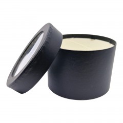 Cutie Rotunda cu Fereastra, 12.5 x 8.5 cm, Finisaj Mat, Negru
