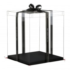 Cutie Transparenta Patrata pentru Torturi și Cadouri, 14.5 x 14.5 x 23 cm