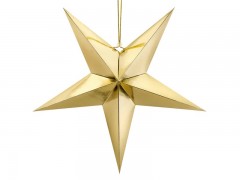 decoratiune stea din carton, auriu, 45 cm