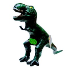 figurina T-Rex, dinozaur din cauciuc cu sunete specifice, 50 cm, verde, baterii incluse