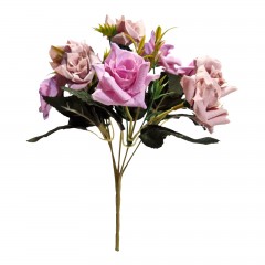 flori artificiale, buchet 5 fire, miniroze, 28 cm