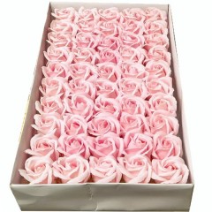 flori de sapun, trandafiri roz pal , 50 buc/ set