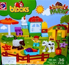 Funny Farm , joc de constructie cu animale, 36 piese