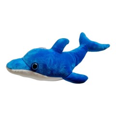 jucarie de plus, delfin cu posibilitate de agatare, 38 cm, albastru 