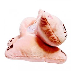 jucarie de plus, pisica cu detalii brodate, roz, 18 cm