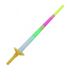 Jucarie sabie laser telescopica cu LED-uri, Model Galactic Star, 65 cm, galben