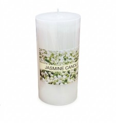 Lumanare Parfumata Tip Stalp cu Aroma de Iasomie, Dimensiuni 10x5 cm
