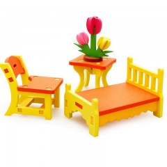 mobilier din lemn pentru papusi - dormitor