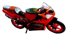 motocicleta metalica cu cric,portocalie