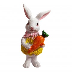ornament rasina iepure cu morcov, 8 cm